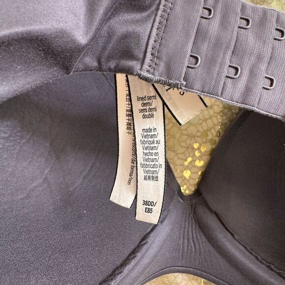 Victorias Secret Gray Wireless Infinity Flex Plunge Lined Semi Demi Bra 38DD - Picture 5 of 8